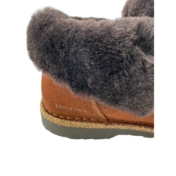 BIRKENSTOCK Bakki Ankle Boots Espresso Brown Suede Shearling Women Sz US 7 EU 37 - Picture 14 of 16